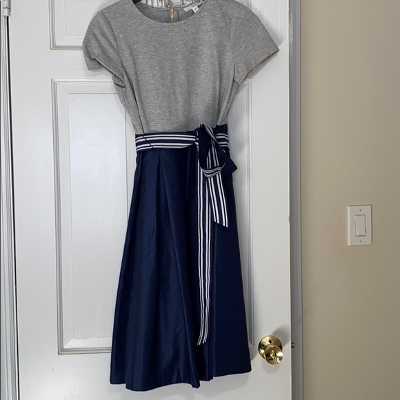 1901 Blue/Grey Mixed- Media Holiday Dress - Picture 2 of 9